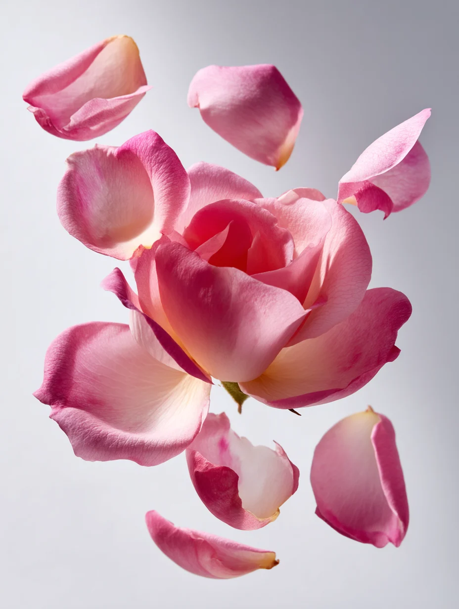 Fresh pink Damask rose petals used for producing high-quality rose water
