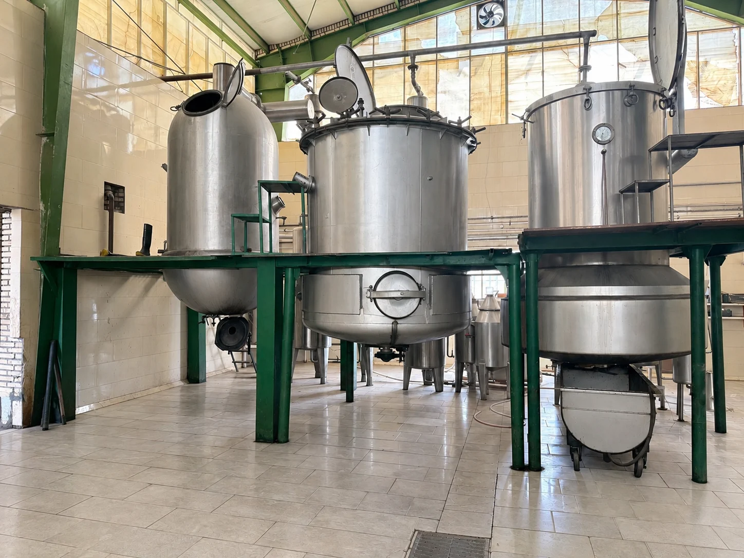 Rose water production equipment in a factory in Iran